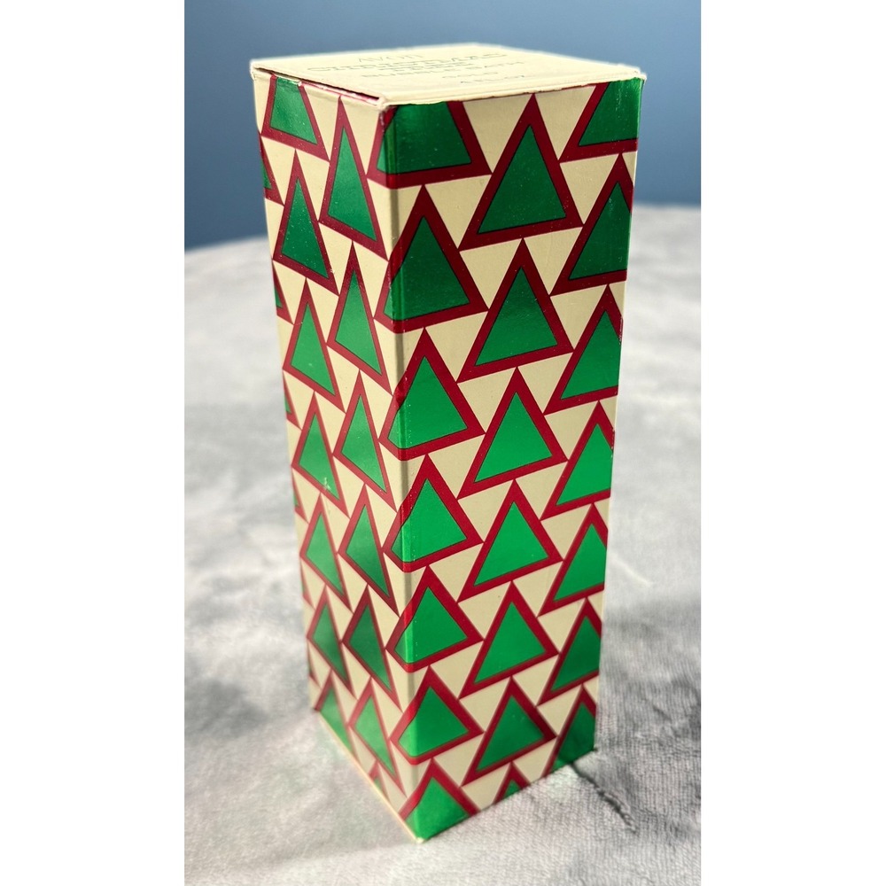 Avon Christmas Tree Bubble Bath Bottle Gold 4 FL OZ Vintage Green Glass